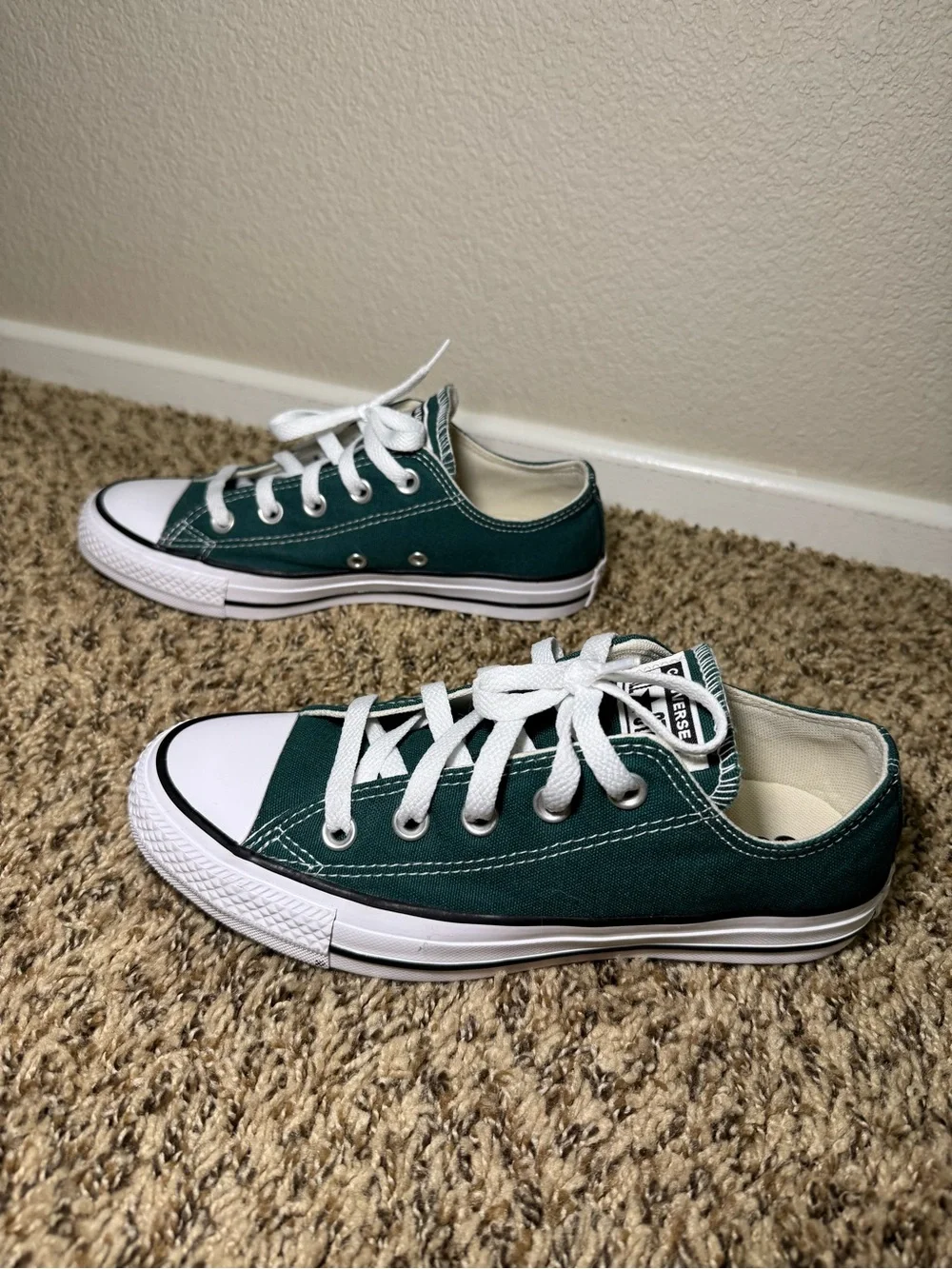 Converse Womens Dark Green Low Top Sneakers - Picture 3 of 9